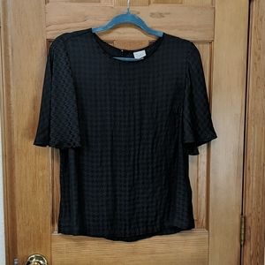 Black flutter sleeve Blouse